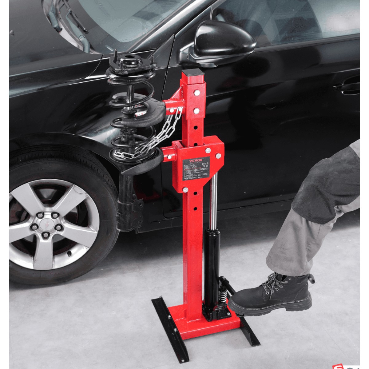 Συμπιεστής ελατηρίου VEVOR Strut, 4,5 Ton/4499,6 kg Χωρητικότητα υδραυλικού γρύλου, Ονομαστική δύναμη συμπίεσης 1 τόνου, Εργαλείο συμπιεστή σπειροειδούς ελατηρίου γόνατου γόνατου Auto, Συμπιεστής υδραυλικού ελατηρίου για αφαίρεση ελατηρίου γόνατου