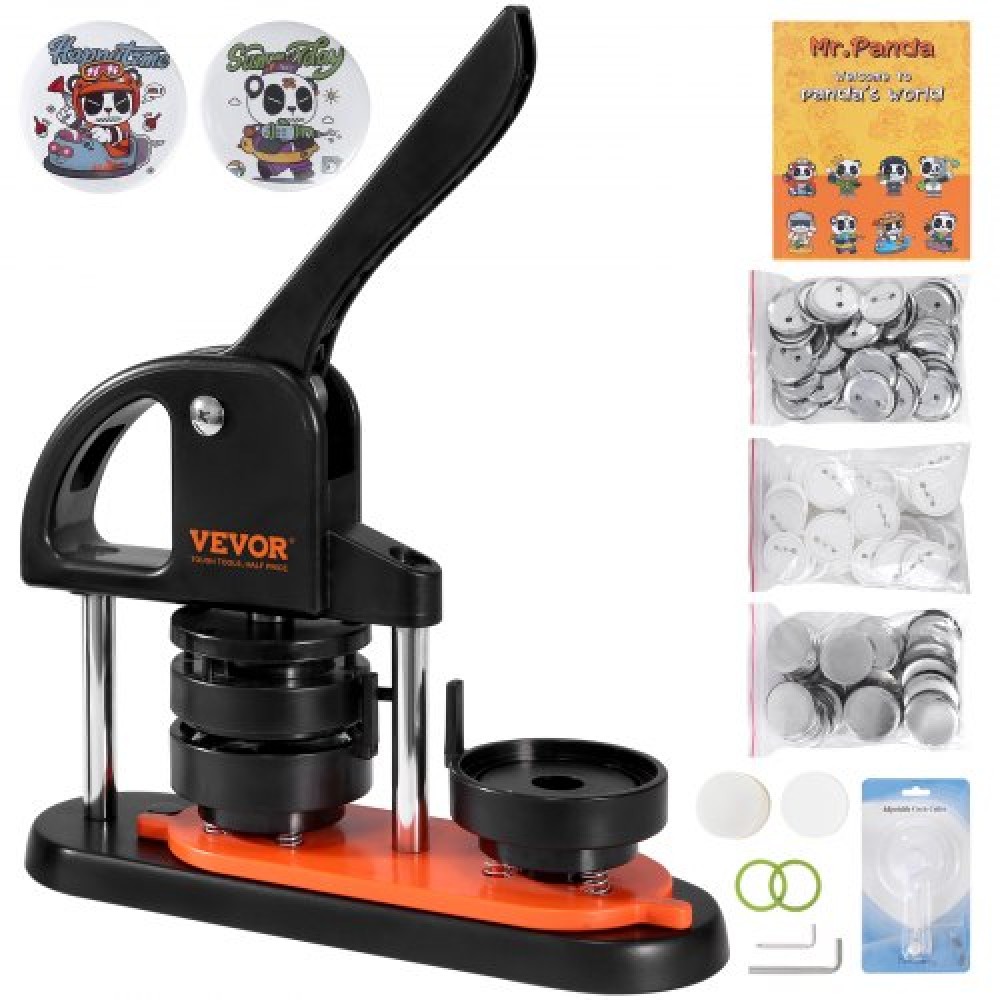 VEVOR Button Maker Machine, 2.28 inch/58mm Pin Maker, Installation-Free Badge Punch Press Kit, Children DIY Gifts Button Making Supplies with 100pcs Button Parts, Circle Cutter, Magic Book