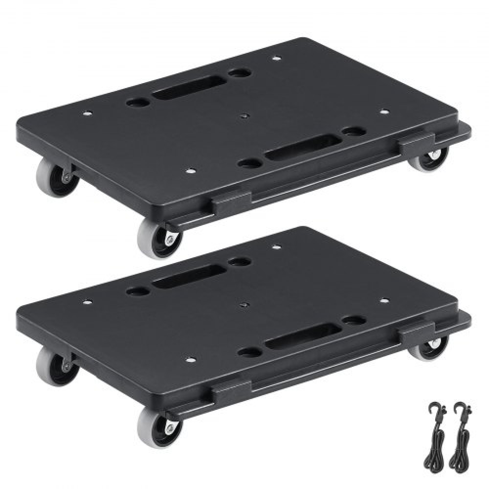 VEVOR Furniture Dolly, Χωρητικότητα 226,8 kg Κάθε Μέτρηση, Μετακίνηση επίπλων με ρόδες, Φορητοί κύλινδροι κίνησης 4 τροχών βαρέως τύπου, Μικρό επίπεδο καρότσι κουκλών με μανδάλωση για βαριά έπιπλα, 2 πακέτο, μαύρο