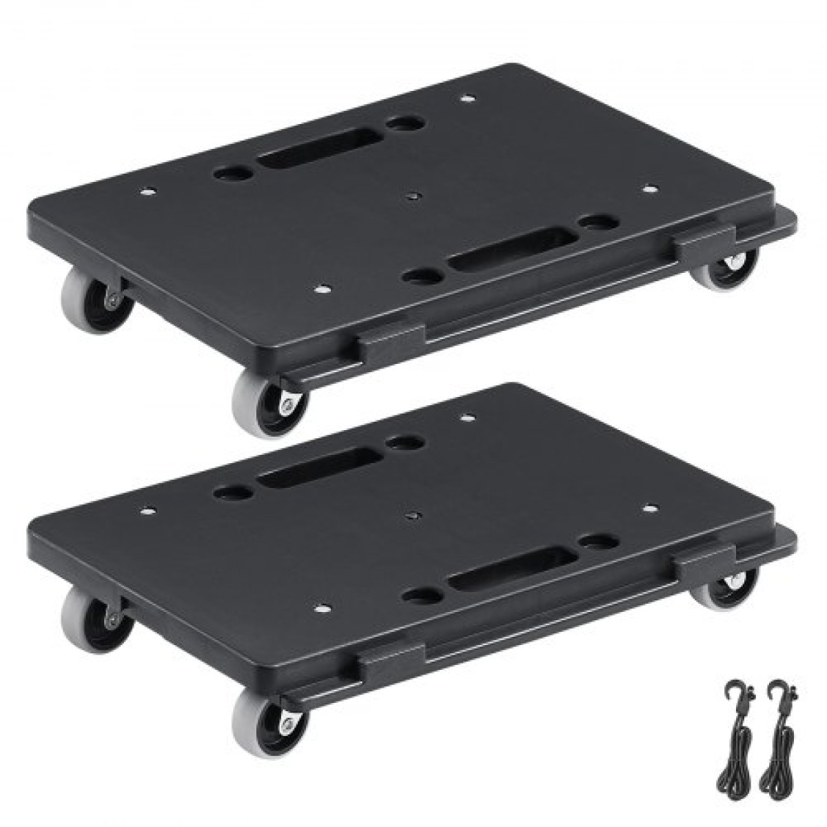 VEVOR Furniture Dolly, Χωρητικότητα 226,8 kg Κάθε Μέτρηση, Μετακίνηση επίπλων με ρόδες, Φορητοί κύλινδροι κίνησης 4 τροχών βαρέως τύπου, Μικρό επίπεδο καρότσι κουκλών με μανδάλωση για βαριά έπιπλα, 2 πακέτο, μαύρο