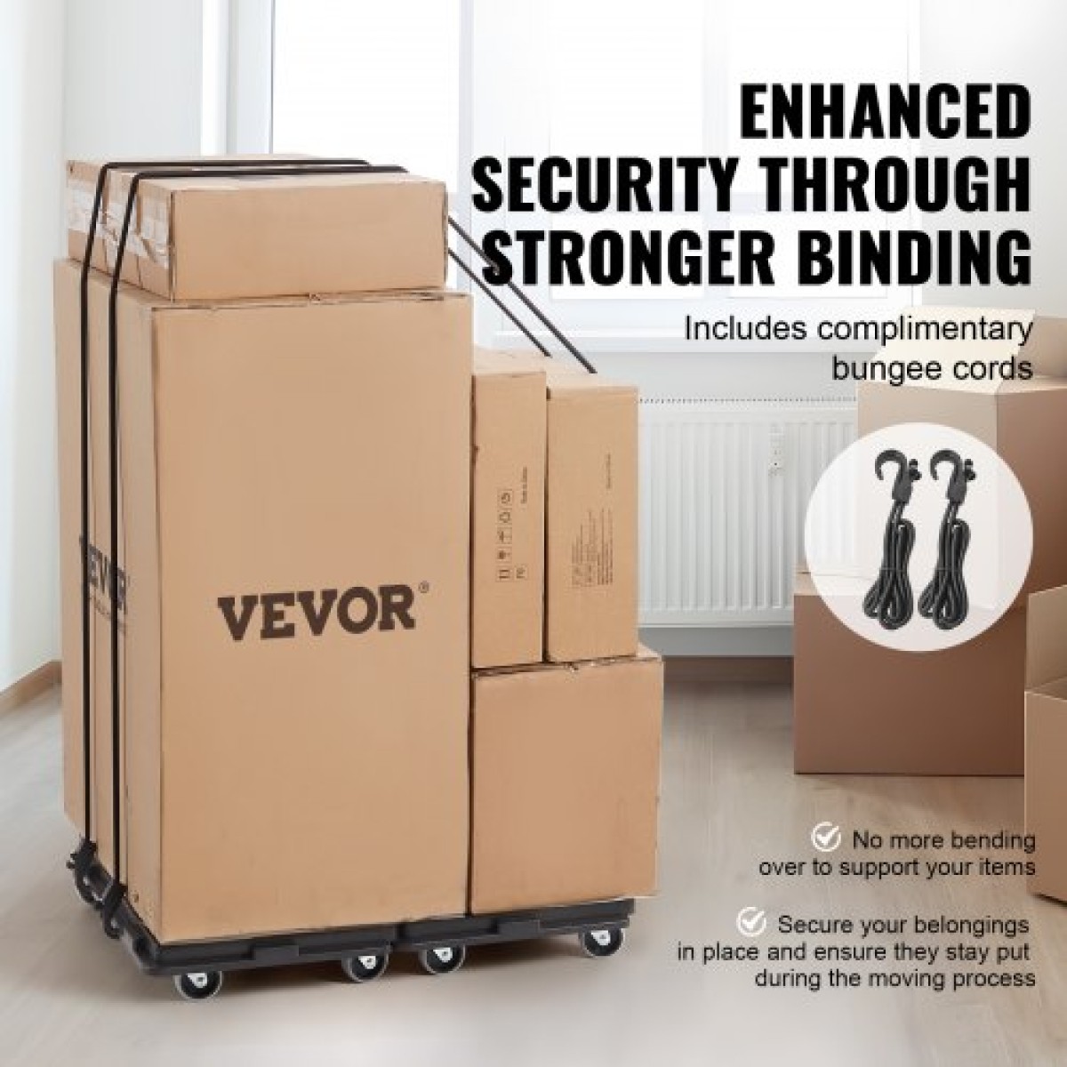 VEVOR Furniture Dolly, Χωρητικότητα 226,8 kg Κάθε Μέτρηση, Μετακίνηση επίπλων με ρόδες, Φορητοί κύλινδροι κίνησης 4 τροχών βαρέως τύπου, Μικρό επίπεδο καρότσι κουκλών με μανδάλωση για βαριά έπιπλα, 2 πακέτο, μαύρο