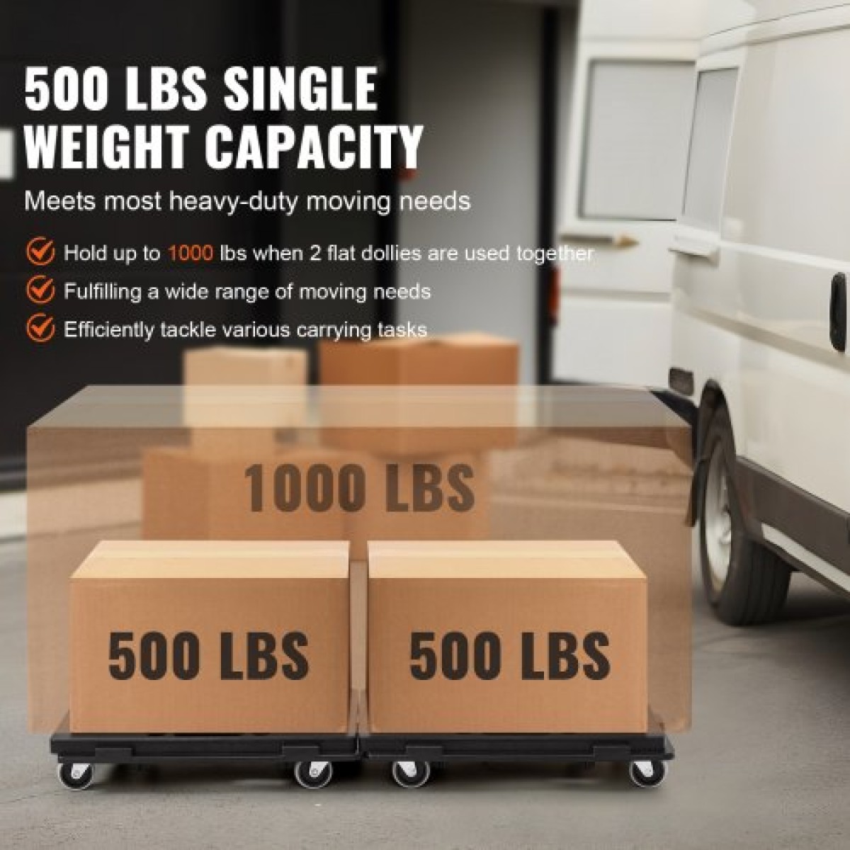 VEVOR Furniture Dolly, Χωρητικότητα 226,8 kg Κάθε Μέτρηση, Μετακίνηση επίπλων με ρόδες, Φορητοί κύλινδροι κίνησης 4 τροχών βαρέως τύπου, Μικρό επίπεδο καρότσι κουκλών με μανδάλωση για βαριά έπιπλα, 2 πακέτο, μαύρο