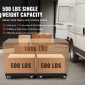 VEVOR Furniture Dolly, Χωρητικότητα 226,8 kg Κάθε Μέτρηση, Μετακίνηση επίπλων με ρόδες, Φορητοί κύλινδροι κίνησης 4 τροχών βαρέως τύπου, Μικρό επίπεδο καρότσι κουκλών με μανδάλωση για βαριά έπιπλα, 2 πακέτο, μαύρο