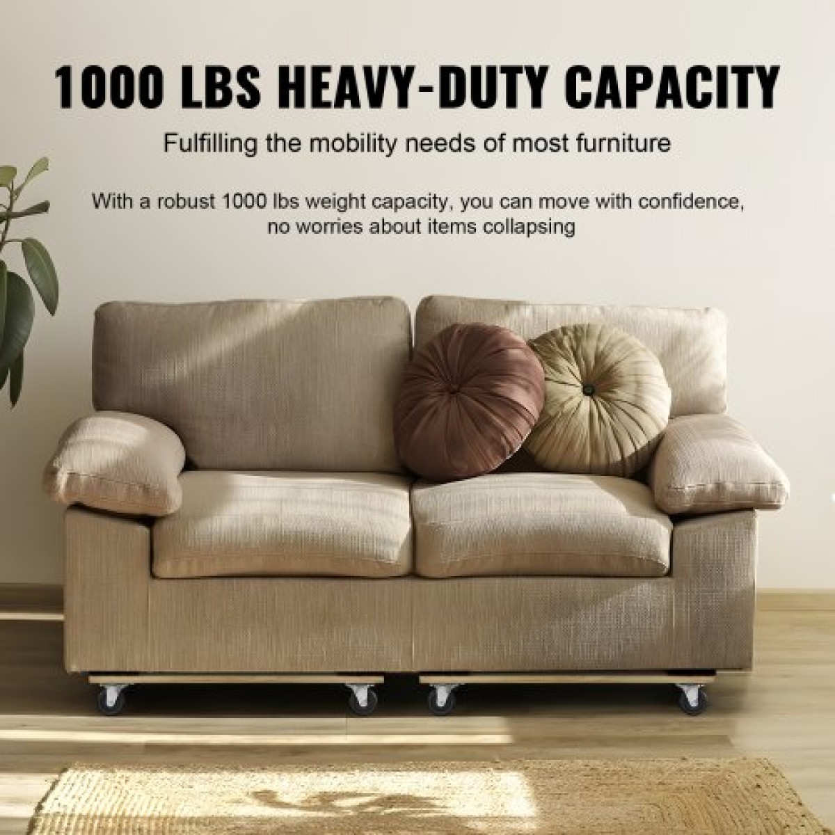 VEVOR Furniture Dolly, 1000 lbs Κάθε χωρητικότητα φόρτωσης, 2 πακέτα, 18" x 30", 8 x 3" PP περιστρεφόμενοι τροχοί, βαρέως τύπου έπιπλα σκληρού ξύλου Moving Dolly, Mover's Dolly, Κινητό καρότσι με ρόδες για βαριά έπιπλα