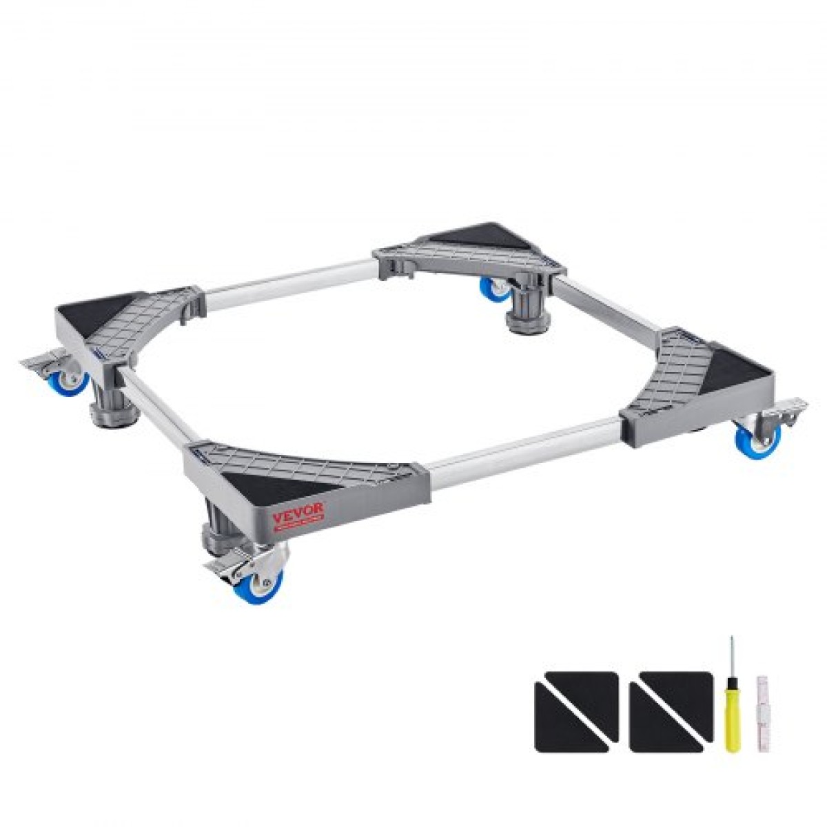 Μίνι βάση ψυγείου VEVOR, φορτίο 181,4 kg, 4 δυνατά πόδια, 4 περιστρεφόμενοι τροχοί κλειδώματος, βάθρο πλυντηρίου και στεγνωτηρίου, ρυθμιζόμενη βάση πολλαπλών λειτουργιών για πλυντήριο ρούχων και ψυγείο, κινητή βάση γενικής χρήσης