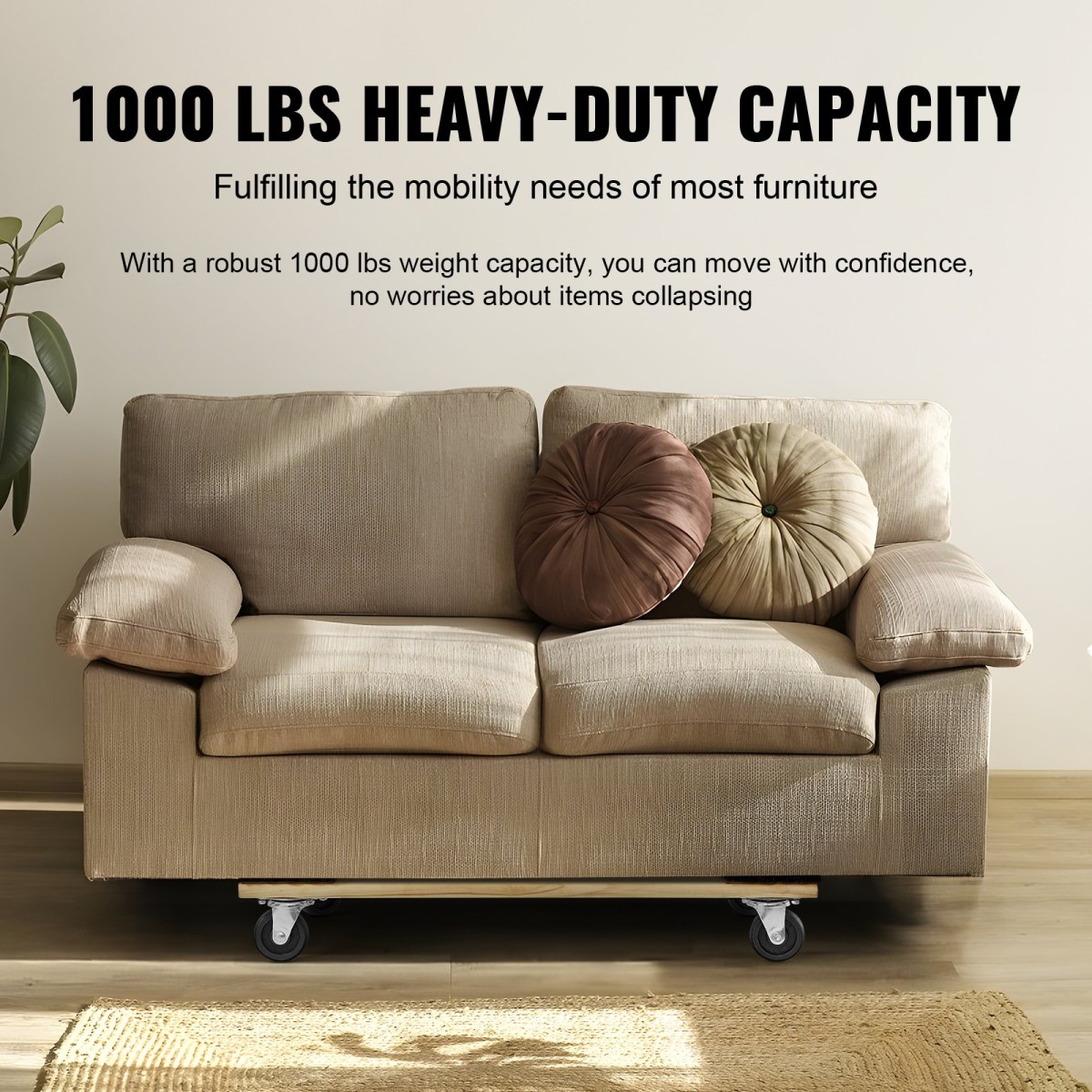 VEVOR Furniture Dolly, χωρητικότητα φόρτωσης 1000 lbs, 18" x 30", 4 x 3" PP περιστρεφόμενοι τροχοί, βαρέως τύπου έπιπλα σκληρού ξύλου Moving Dolly, Mover's Dolly, Κινητό καρότσι με ρόδες για καθαρισμό βαρέων επίπλων σπιτιού