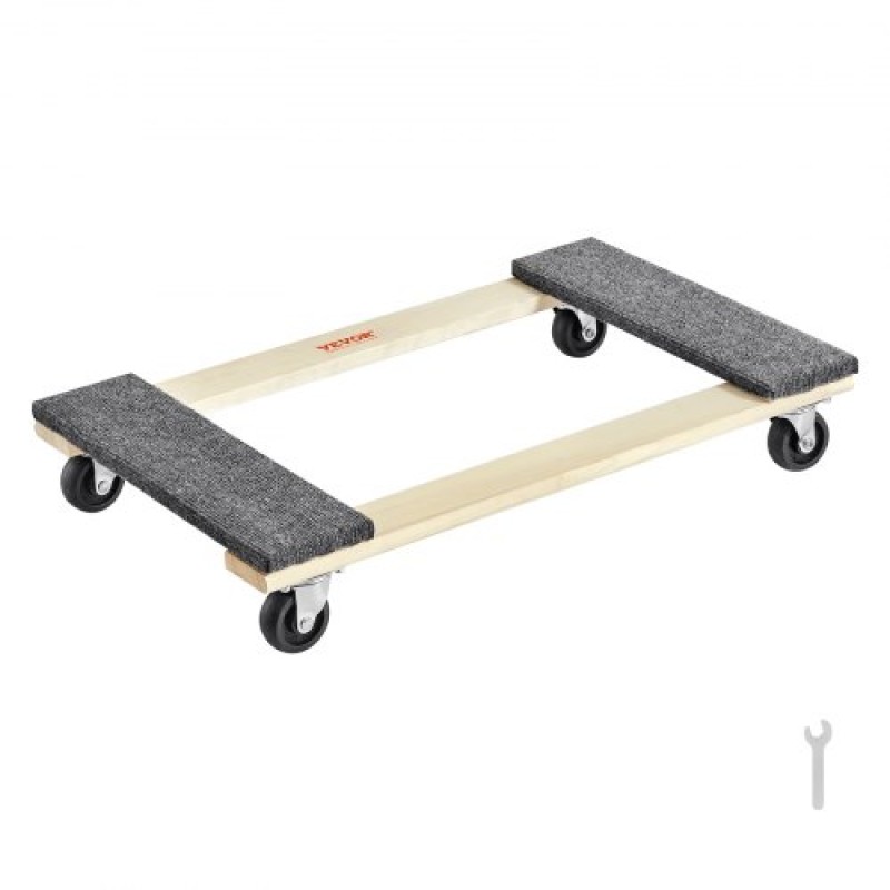 VEVOR Furniture Dolly, χωρητικότητα φόρτωσης 1000 lbs, 18" x 30", 4 x 3" PP περιστρεφόμενοι τροχοί, βαρέως τύπου έπιπλα σκληρού ξύλου Moving Dolly, Mover's Dolly, Κινητό καρότσι με ρόδες για καθαρισμό βαρέων επίπλων σπιτιού