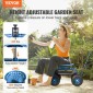 Κάθισμα εργασίας VEVOR Garden Cart Rolling με ρόδες, σκαμπό κηπουρικής για φύτευση, περιστρεφόμενο κάθισμα 360 μοιρών, βαγόνι σκούτερ με λαβή τιμονιού & δίσκος βοηθητικών εργαλείων, χρήση για βεράντα, αυλή και εξωτερικούς χώρους, μπλε