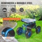 Κάθισμα εργασίας VEVOR Garden Cart Rolling με ρόδες, σκαμπό κηπουρικής για φύτευση, περιστρεφόμενο κάθισμα 360 μοιρών, βαγόνι σκούτερ με λαβή τιμονιού & δίσκος βοηθητικών εργαλείων, χρήση για βεράντα, αυλή και εξωτερικούς χώρους, μπλε