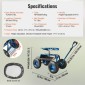 Κάθισμα εργασίας VEVOR Garden Cart Rolling με ρόδες, σκαμπό κηπουρικής για φύτευση, περιστρεφόμενο κάθισμα 360 μοιρών, βαγόνι σκούτερ με λαβή τιμονιού & δίσκος βοηθητικών εργαλείων, χρήση για βεράντα, αυλή και εξωτερικούς χώρους, μπλε