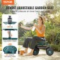VEVOR Garden Cart Rolling Seat Work με ρόδες, Σκαμπό κηπουρικής για φύτευση, Περιστρεφόμενο κάθισμα 360 μοιρών, Wagon Scooter με λαβή τιμονιού & δίσκος βοηθητικών εργαλείων, χρήση για αίθριο, αυλή και εξωτερικούς χώρους, πράσινο