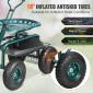 VEVOR Garden Cart Rolling Seat Work με ρόδες, Σκαμπό κηπουρικής για φύτευση, Περιστρεφόμενο κάθισμα 360 μοιρών, Wagon Scooter με λαβή τιμονιού & δίσκος βοηθητικών εργαλείων, χρήση για αίθριο, αυλή και εξωτερικούς χώρους, πράσινο
