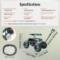 VEVOR Garden Cart Rolling Seat Work με ρόδες, Σκαμπό κηπουρικής για φύτευση, Περιστρεφόμενο κάθισμα 360 μοιρών, Wagon Scooter με λαβή τιμονιού & δίσκος βοηθητικών εργαλείων, χρήση για αίθριο, αυλή και εξωτερικούς χώρους, πράσινο