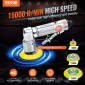 VEVOR Mini Air Trinder, 2,5/5,1/7,6 cm Random Orbital Air Trinder, 15000r/min Mini Pneumatic Sander Polisher for Auto Body Work, 58PCS Air Powered Sinder Kit με κυματιστά σφουγγάρια, γυαλόχαρτα, μαλλί
