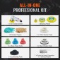 VEVOR Mini Air Trinder, 2,5/5,1/7,6 cm Random Orbital Air Trinder, 15000r/min Mini Pneumatic Sander Polisher for Auto Body Work, 58PCS Air Powered Sinder Kit με κυματιστά σφουγγάρια, γυαλόχαρτα, μαλλί