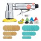 VEVOR Mini Air Trinder, 2,5/5,1/7,6 cm Random Orbital Air Trinder, 15000r/min Mini Pneumatic Sander Polisher for Auto Body Work, 58PCS Air Powered Sinder Kit με κυματιστά σφουγγάρια, γυαλόχαρτα, μαλλί