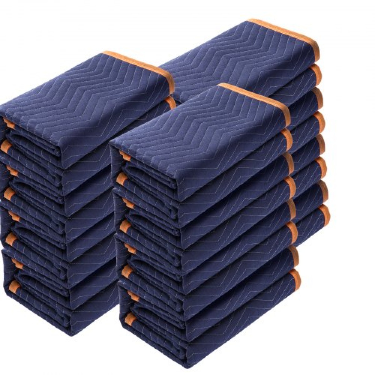 Κουβέρτες VEVOR Moving, 203,2 x 182,9 cm, 15,9 kg/dz Βάρος, 12 συσκευασίες, Επαγγελματική κουβέρτα συσκευασίας από μη υφασμένο & ανακυκλωμένο βαμβάκι, βαρέως τύπου μαξιλαράκια για προστασία επίπλων, δαπέδων, οικιακών συσκευών, μπλε/πορτοκαλί