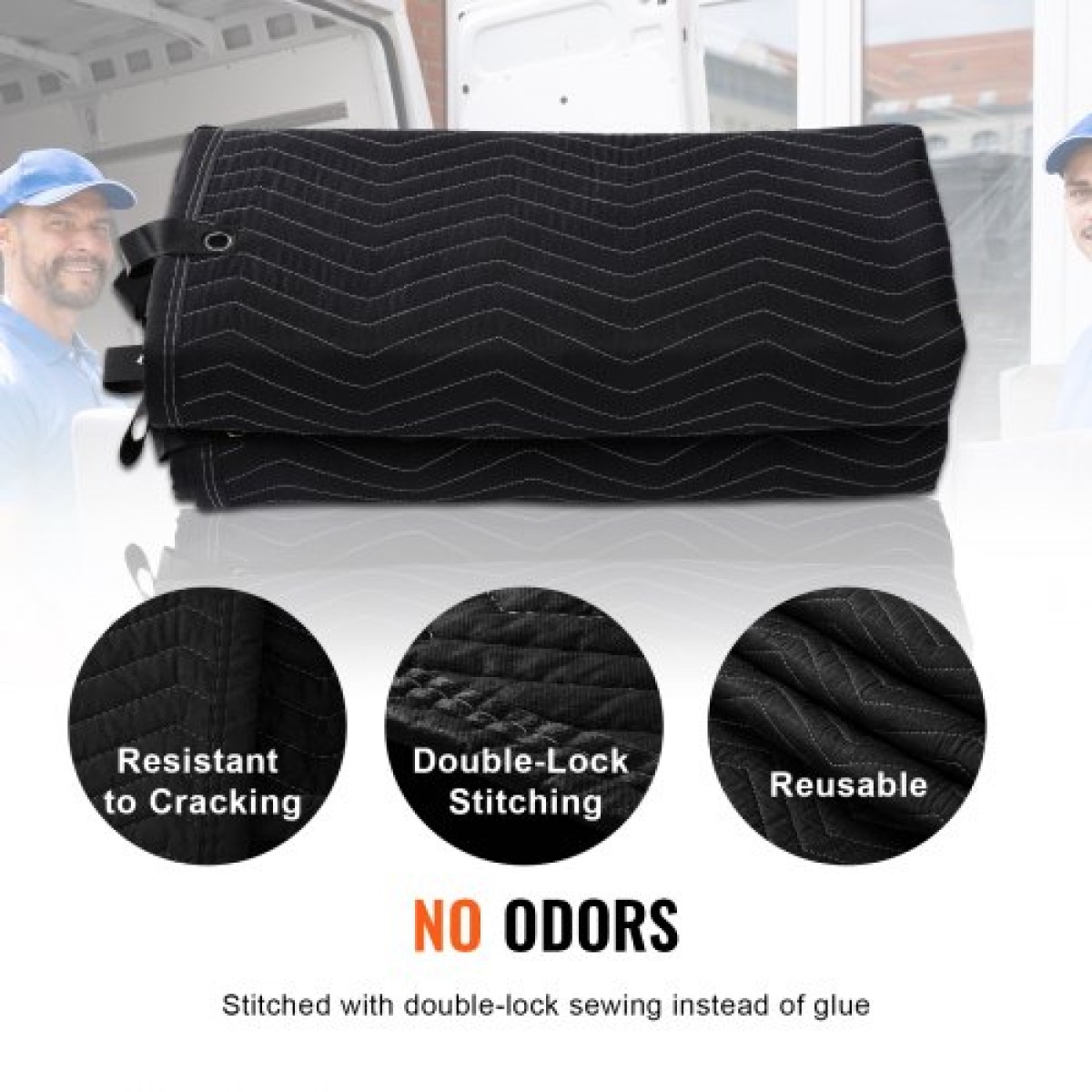 Κουβέρτα VEVOR Sound Dampening, 243,8 x 203,2 cm, Εξαιρετικά μεγάλη ηχομονωμένη κουβέρτα στούντιο με δακτύλιους, Light Blocker για κουβέρτα που μπλοκάρει ακουστικό θόρυβο πόρτας, φύλλο απορρόφησης ήχου στούντιο, μαύρο