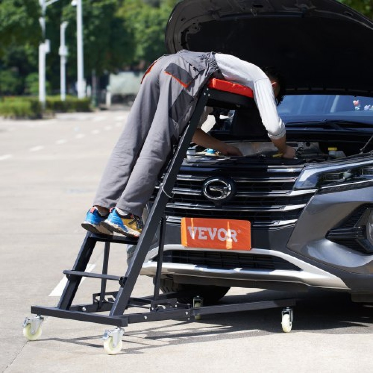 VEVOR Automotive Topside Creeper, με ρυθμιζόμενο ύψος 1219-1930 mm, 400 LBS Capacity High Creeper, 4 περιστρεφόμενοι τροχοί τροχού, Heavy Duty Creeper για επισκευή και συντήρηση αυτοκινήτων