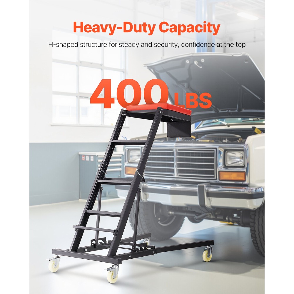 VEVOR Automotive Top Creeper, Engine Creeper 42,5"-64,8", 400 LBS Capacity High Top Creeper, 4 περιστρεφόμενοι τροχοί τροχού, επενδεδυμένο κατάστρωμα, αναρριχητικό φυτό για γκαράζ στο σπίτι, Συντήρηση επισκευής συνεργείου