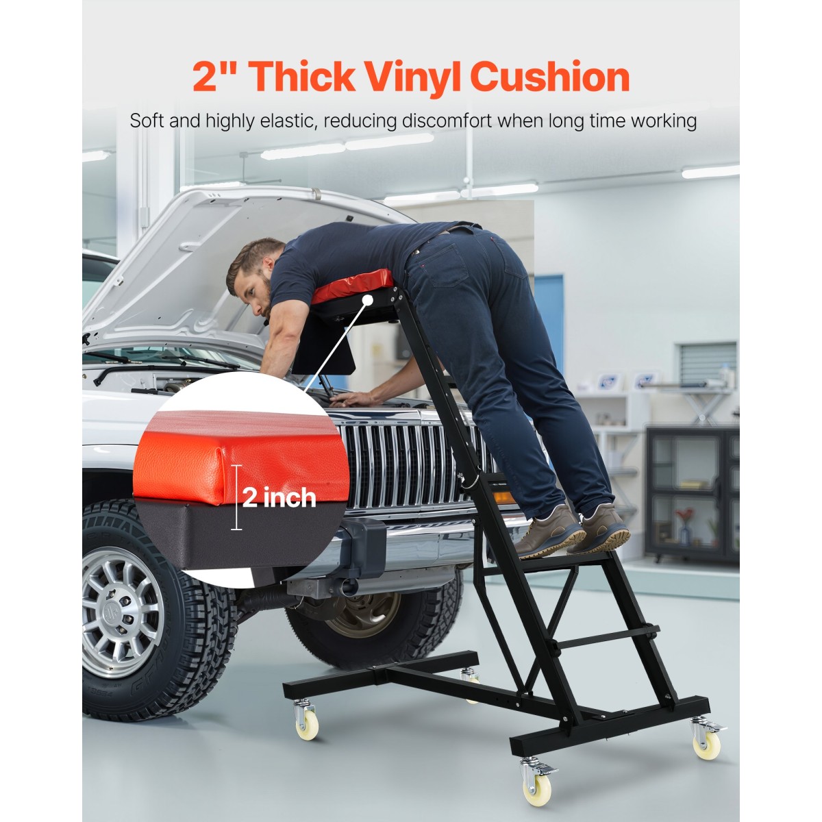 VEVOR Top Automotive Creeper, Engine Creeper με ρυθμιζόμενο ύψος 45,7" έως 66,3", 400 LBS Capacity High Creeper, 4 περιστρεφόμενοι τροχοί τροχού, Heavy Duty Creeper για επισκευή και συντήρηση αυτοκινήτων