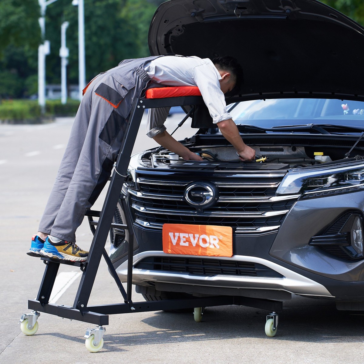 VEVOR Top Automotive Creeper, Engine Creeper με ρυθμιζόμενο ύψος 45,7" έως 66,3", 400 LBS Capacity High Creeper, 4 περιστρεφόμενοι τροχοί τροχού, Heavy Duty Creeper για επισκευή και συντήρηση αυτοκινήτων
