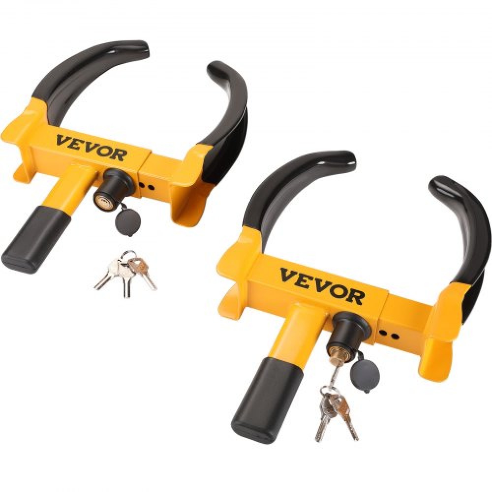 VEVOR Wheel Lock, 2 Packs Universal Wheel Clamp Lock, Adjustable Anti Theft Trailer Lock Wheel Clamp, Heavy-duty Steel Tire Lock for ATV RV SUV Car Golf Cart Boats Motorcycles, with 6 Keys