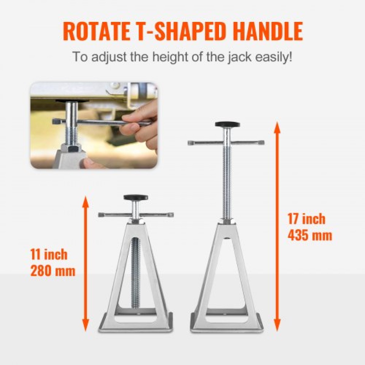 VEVOR RV Stabilizer Jacks, 4 Pack Aluminium RV Leveling Jacks, RV Stack Jacks for RV Travel Trailer Camper, Single Screw Jack Support έως 2721,6 kg, Ρυθμιζόμενο από 27,9 έως 43,2 cm