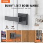 VEVOR Dummy Door Lever, 2 ΤΕΜ. Μη περιστρεφόμενη μονόπλευρη λαβή ώθησης/τραβήγματος, μοντέρνο σετ μοχλών τετράγωνης πόρτας, αναστρέψιμο για πόρτες δεξιάς και αριστερής όψης, για ντουλάπι, ντουλάπα και γαλλικές πόρτες, ματ μαύρο