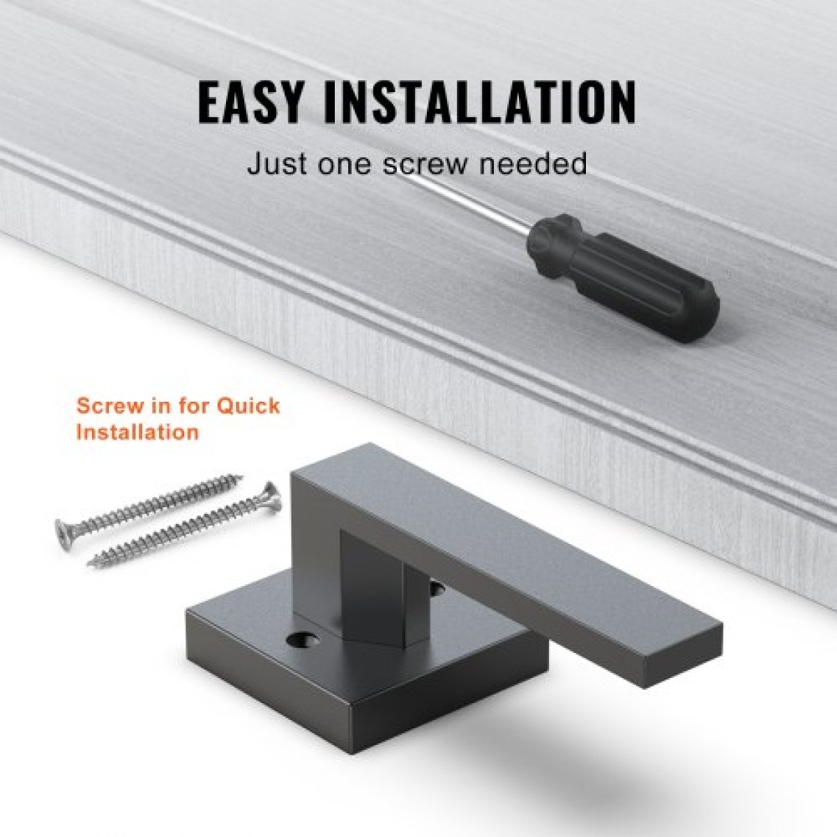 VEVOR Dummy Door Lever, 2 ΤΕΜ. Μη περιστρεφόμενη μονόπλευρη λαβή ώθησης/τραβήγματος, μοντέρνο σετ μοχλών τετράγωνης πόρτας, αναστρέψιμο για πόρτες δεξιάς και αριστερής όψης, για ντουλάπι, ντουλάπα και γαλλικές πόρτες, ματ μαύρο