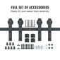 VEVOR 243,8 cm Sliding Barn Door Hardware Kit, 149,7 kg Kit Track Barn Door Heavy Duty for Double Doors, Εφαρμογή Συνολικού πλάτους 112-131 cm και πάνελ 2 θυρών πάχους 3,3-4,6 cm, με λεία & αθόρυβη τροχαλία (I)