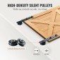 VEVOR 243,8 cm Sliding Barn Door Hardware Kit, 149,7 kg Kit Track Barn Door Heavy Duty for Double Doors, Εφαρμογή Συνολικού πλάτους 112-131 cm και πάνελ 2 θυρών πάχους 3,3-4,6 cm, με λεία & αθόρυβη τροχαλία (I)