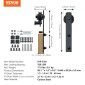 VEVOR 243,8 cm Sliding Barn Door Hardware Kit, 149,7 kg Kit Track Barn Door Heavy Duty for Double Doors, Εφαρμογή Συνολικού πλάτους 112-131 cm και πάνελ 2 θυρών πάχους 3,3-4,6 cm, με λεία & αθόρυβη τροχαλία (I)