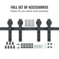 VEVOR 243,8 cm Sliding Barn Door Hardware Kit, 149,7 kg Kit Track Barn Door Heavy Duty για διπλές πόρτες, Εφαρμογή 112-131 cm Συνολικό πλάτος και πάνελ 2 θυρών πάχους 3,3-4,6 cm, με λεία & αθόρυβη τροχαλία (J)