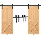 VEVOR 243,8 cm Sliding Barn Door Hardware Kit, 149,7 kg Kit Track Barn Door Heavy Duty για διπλές πόρτες, Εφαρμογή 112-131 cm Συνολικό πλάτος και πάνελ 2 θυρών πάχους 3,3-4,6 cm, με λεία & αθόρυβη τροχαλία (J)