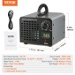 VEVOR Ozone Generator 36000mg/h Όζον Μηχανή Οσμής Αφαίρεσης Οσμών με Χρονόμετρο 0-120 λεπτών