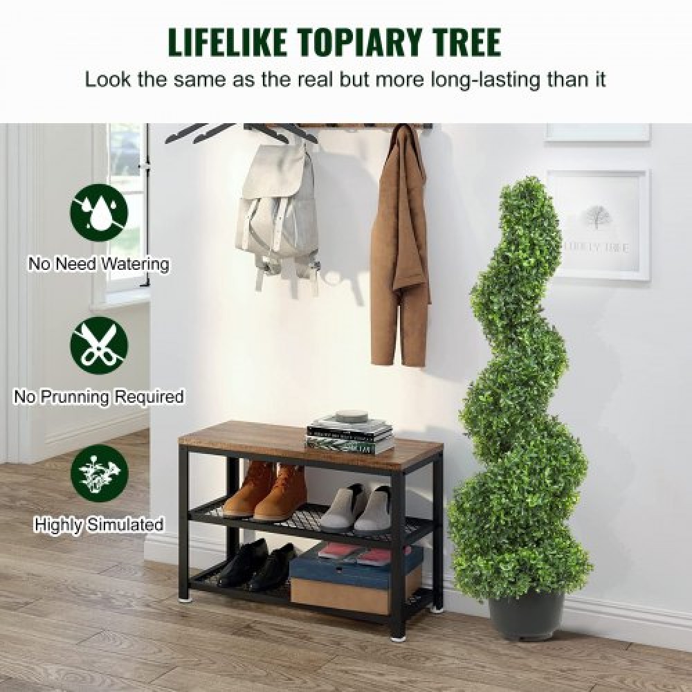 VEVOR Artificial Topiaries Πυξάρι, 3 πόδια ψηλό (2 τεμάχια) Faux topiary φυτό εξωτερικού χώρου, όλο το χρόνο πράσινο φυτό Feaux με αντικαταστάσιμα φύλλα για διακοσμητικά εσωτερικούς/εξωτερικούς χώρους/κήπου