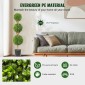 VEVOR Artificial Topiaries Πυξάρι, ύψους 48 ιντσών (2 τεμάχια), 3 Φυτό σε σχήμα μπάλας Faux Topiaries με ζαρντινιέρες, Πράσινο φυτό Feaux με Αντικαταστάσιμα φύλλα & Λιμάνι για Διακοσμητικούς εσωτερικούς/Εξωτερικούς χώρους/Κήπο
