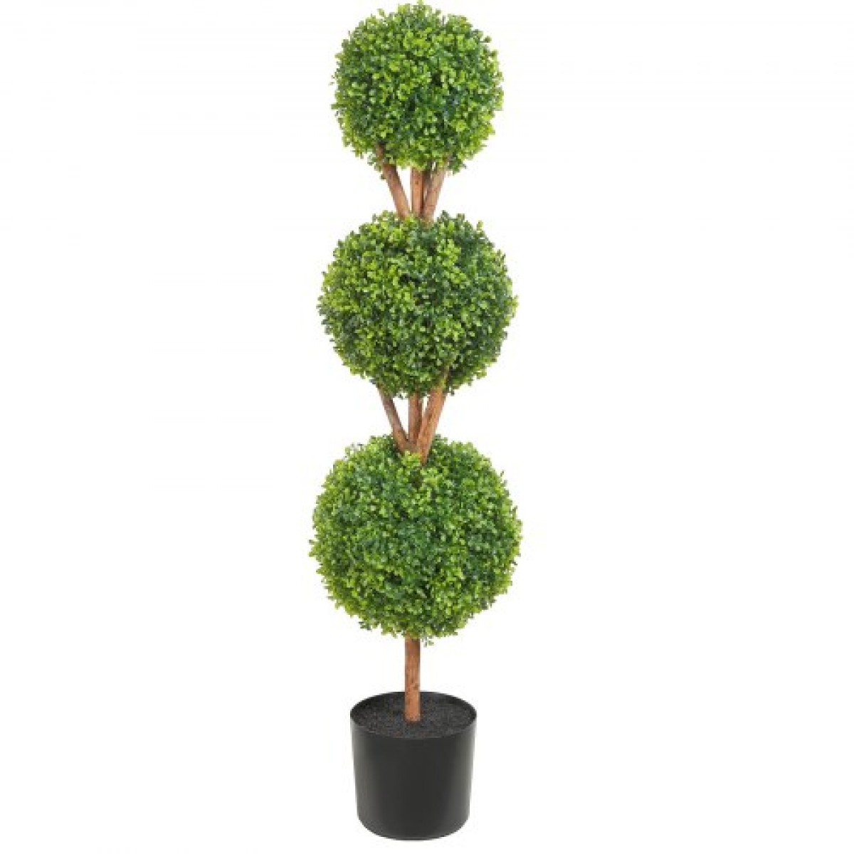 VEVOR Artificial Topiaries Πυξάρι, ύψους 48 ιντσών (2 τεμάχια), 3 Φυτό σε σχήμα μπάλας Faux Topiaries με ζαρντινιέρες, Πράσινο φυτό Feaux με Αντικαταστάσιμα φύλλα & Λιμάνι για Διακοσμητικούς εσωτερικούς/Εξωτερικούς χώρους/Κήπο