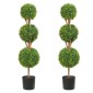 VEVOR Artificial Topiaries Πυξάρι, ύψους 48 ιντσών (2 τεμάχια), 3 Φυτό σε σχήμα μπάλας Faux Topiaries με ζαρντινιέρες, Πράσινο φυτό Feaux με Αντικαταστάσιμα φύλλα & Λιμάνι για Διακοσμητικούς εσωτερικούς/Εξωτερικούς χώρους/Κήπο