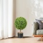 VEVOR Artificial Topiaries Πυξάρι, ύψους 24 ιντσών (2 τεμάχια), Φυτό σε σχήμα μπάλας Faux Topiaries με ζαρντινιέρες, Πράσινο φυτό Feaux με Αντικαταστάσιμα φύλλα & Λιμάνι για Διακοσμητικούς εσωτερικούς/Εξωτερικούς χώρους/Κήπο