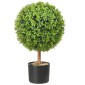 VEVOR Artificial Topiaries Πυξάρι, ύψους 24 ιντσών (2 τεμάχια), Φυτό σε σχήμα μπάλας Faux Topiaries με ζαρντινιέρες, Πράσινο φυτό Feaux με Αντικαταστάσιμα φύλλα & Λιμάνι για Διακοσμητικούς εσωτερικούς/Εξωτερικούς χώρους/Κήπο
