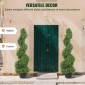 VEVOR Artificial Topiaries Πυξάρι, 121,9 cm ύψος (2 τεμάχια) Faux Topiary Plant Outdoor, All-year Green Feaux Plant με Αντικαταστάσιμα φύλλα για Διακοσμητικά Εσωτερικά/Εξωτερικά/Κήπου