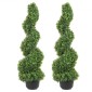 VEVOR Artificial Topiaries Πυξάρι, 121,9 cm ύψος (2 τεμάχια) Faux Topiary Plant Outdoor, All-year Green Feaux Plant με Αντικαταστάσιμα φύλλα για Διακοσμητικά Εσωτερικά/Εξωτερικά/Κήπου