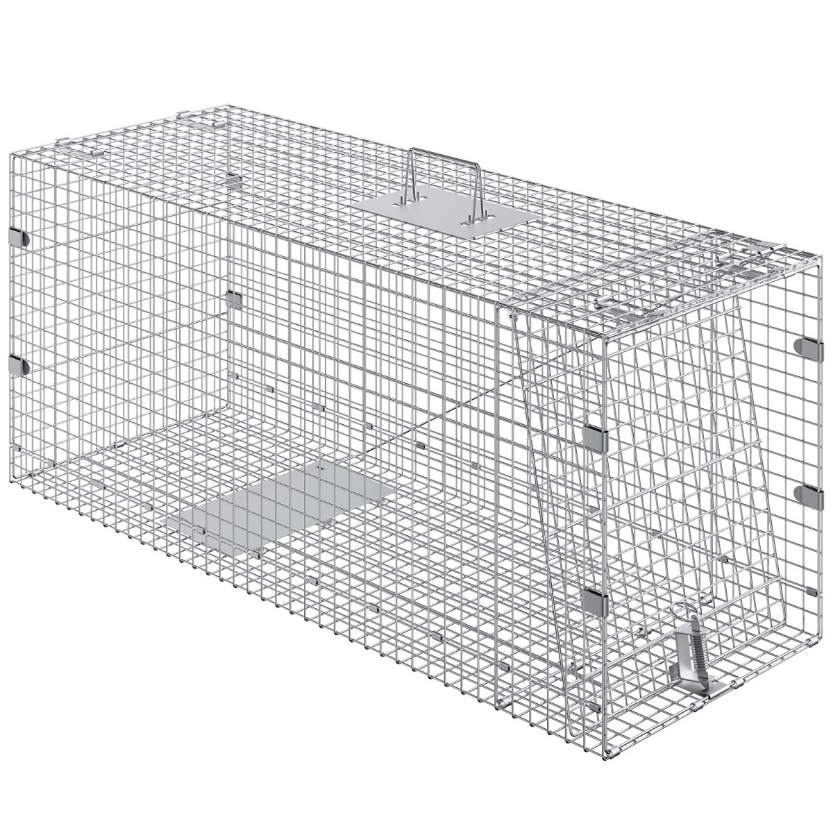 VEVOR Live Animal Cage Trap 106,7 x 40,6 x 45,7 cm Humane Cat Trap Cats Squirrels Mouse