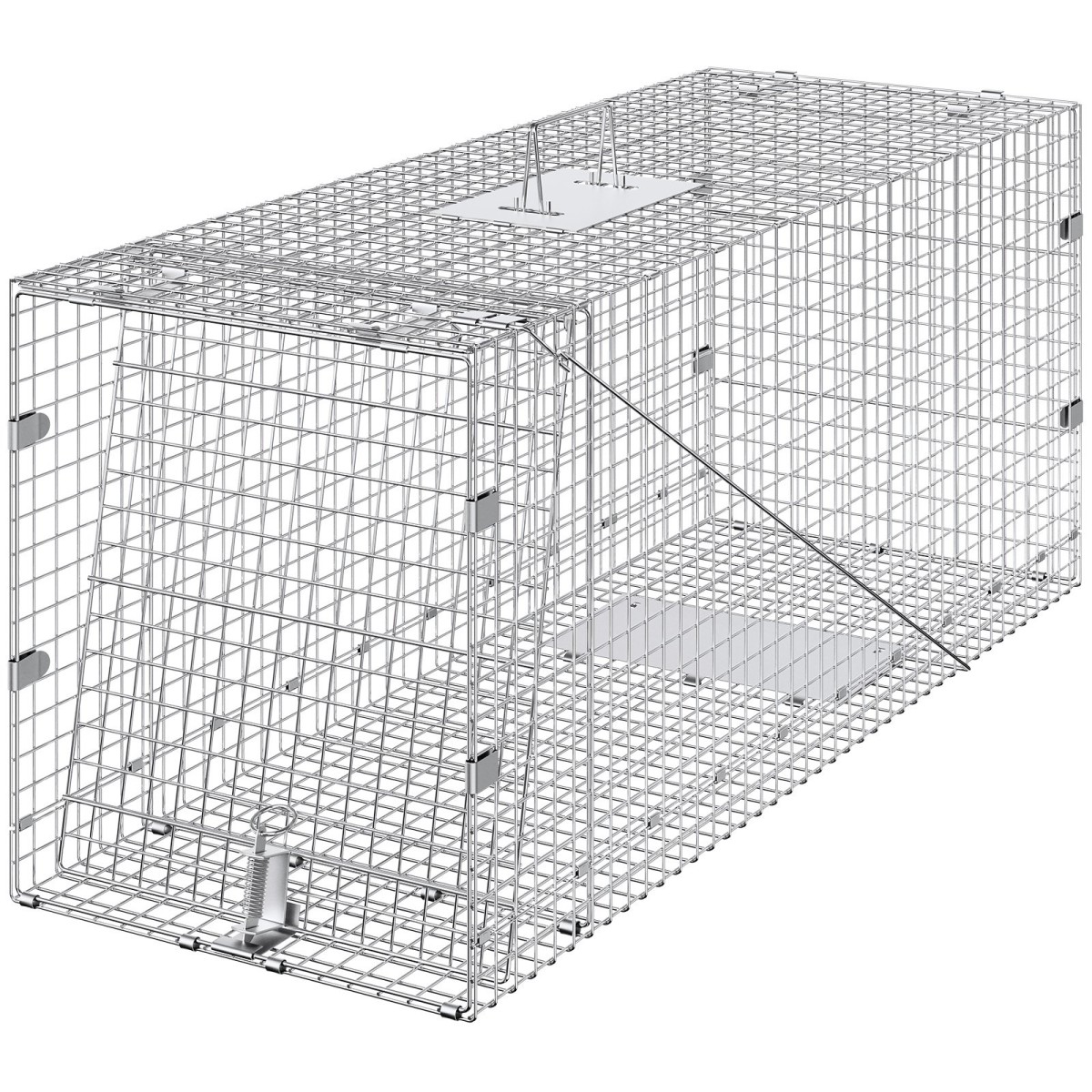 VEVOR Live Animal Cage Trap 106,7 x 40,6 x 45,7 cm Humane Cat Trap Cats Squirrels Mouse