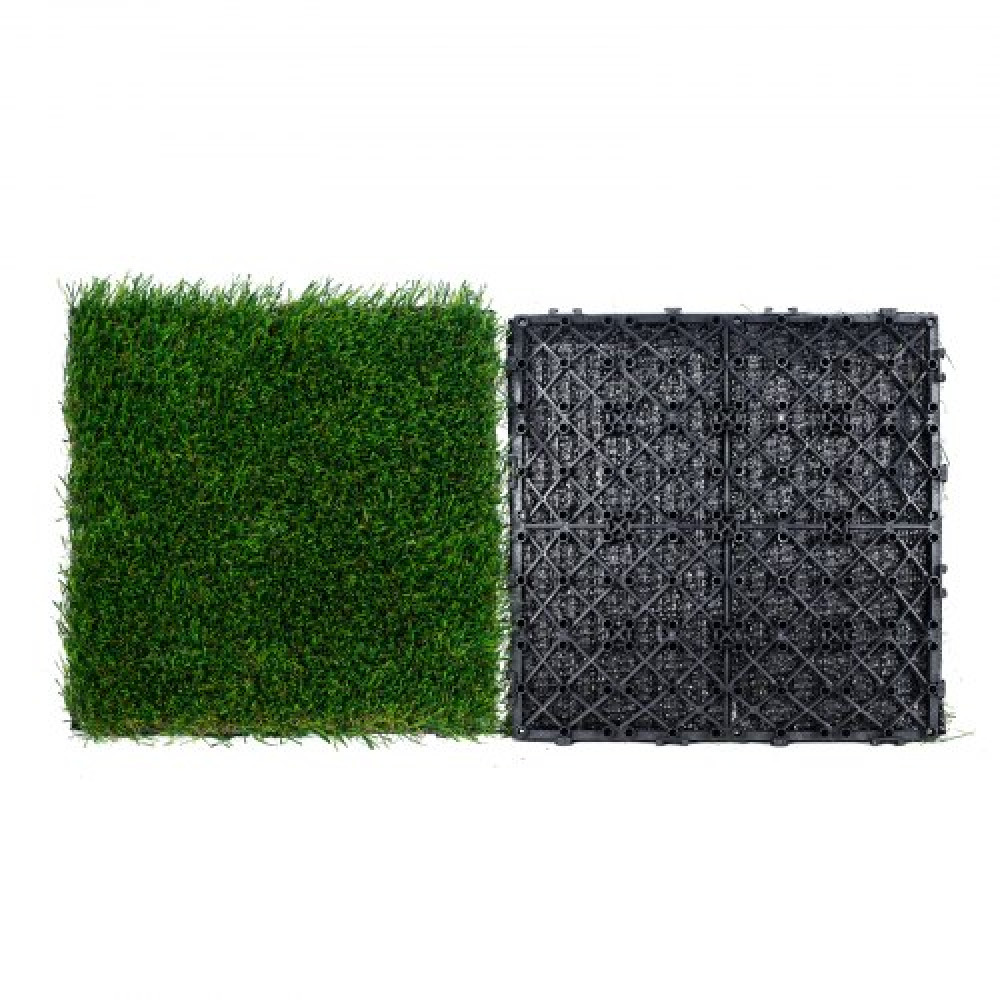 VEVOR Τεχνητό γρασίδι Πλακάκια Interlocking Turf Deck Set, 18 Pack 305x305mm, Διακοσμητικό μαξιλάρι δαπέδου από συνθετικό ψεύτικο γρασίδι αυτοστραγγιζόμενο, ιδανικό για Ξύστρα για σκύλους πολλαπλών χρήσεων εσωτερικού χώρου εισόδου εξωτερικού χώρου