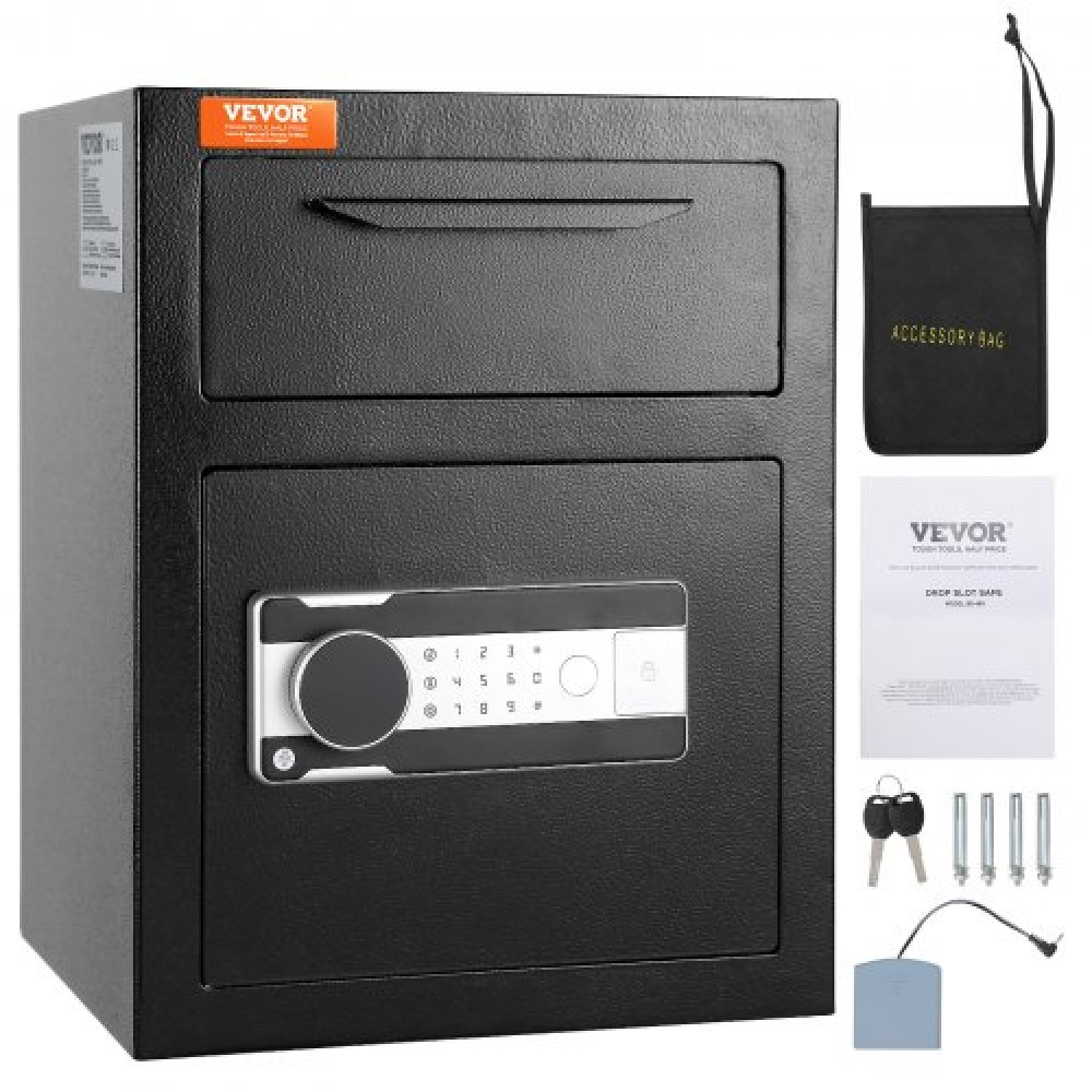 VEVOR 1.7 C Depository Safe Deposit Safe with Drop Slot Passwords and Keys