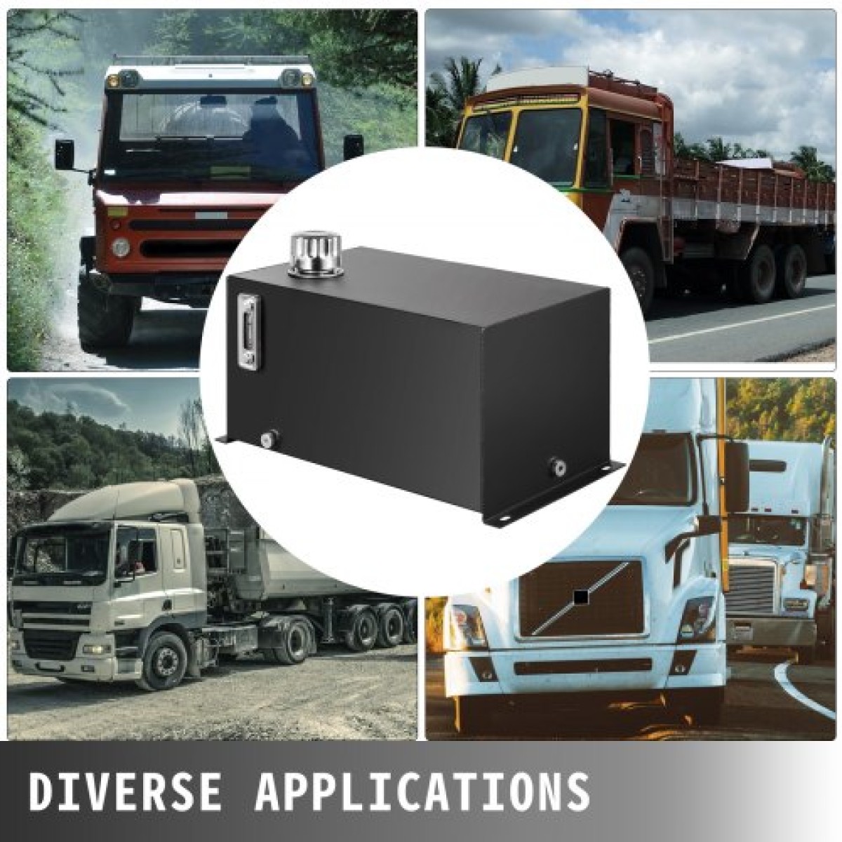 Δεξαμενή υγρού VEVOR Hydraulic Fluid Tank 37,9 L Fuel Tank Heavy Duty Hydraulic Steel Tank Reservoir, Tanks Transfer Benzine, Hydraulic Reservoir with Strainer Temp Mauge Filter Καπάκι αναπνοής για τρακτέρ και φορτηγά