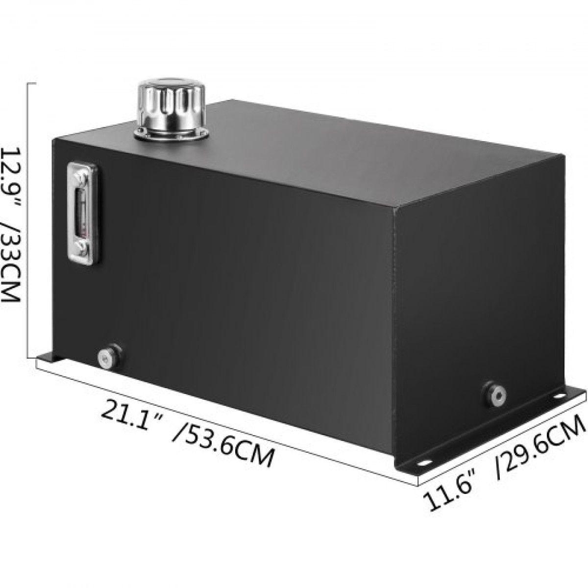 Δεξαμενή υγρού VEVOR Hydraulic Fluid Tank 37,9 L Fuel Tank Heavy Duty Hydraulic Steel Tank Reservoir, Tanks Transfer Benzine, Hydraulic Reservoir with Strainer Temp Mauge Filter Καπάκι αναπνοής για τρακτέρ και φορτηγά